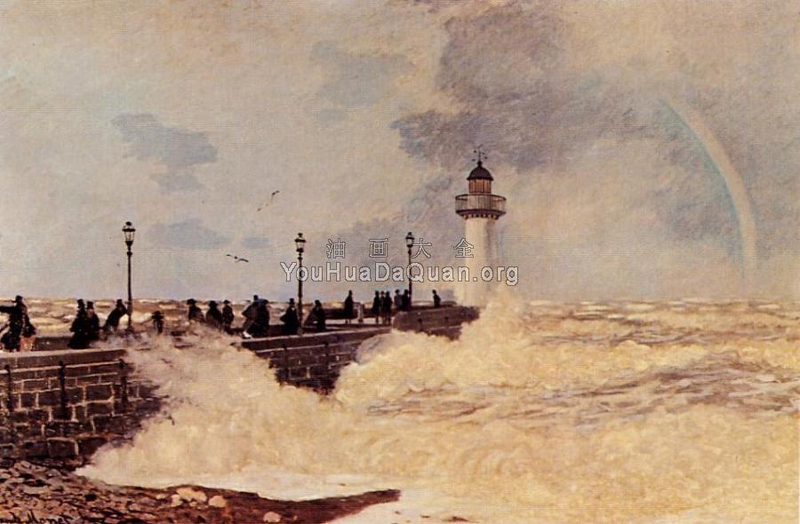 The Jetty at Le Havre - 克劳德·莫奈